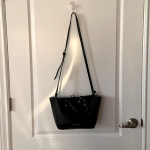 Cute black leather Calvin Klein crossbody purse - roomy!